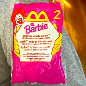 Rare Find McDonalds Barbie Sleeping Beauty Figurine Accessories/Base in Package